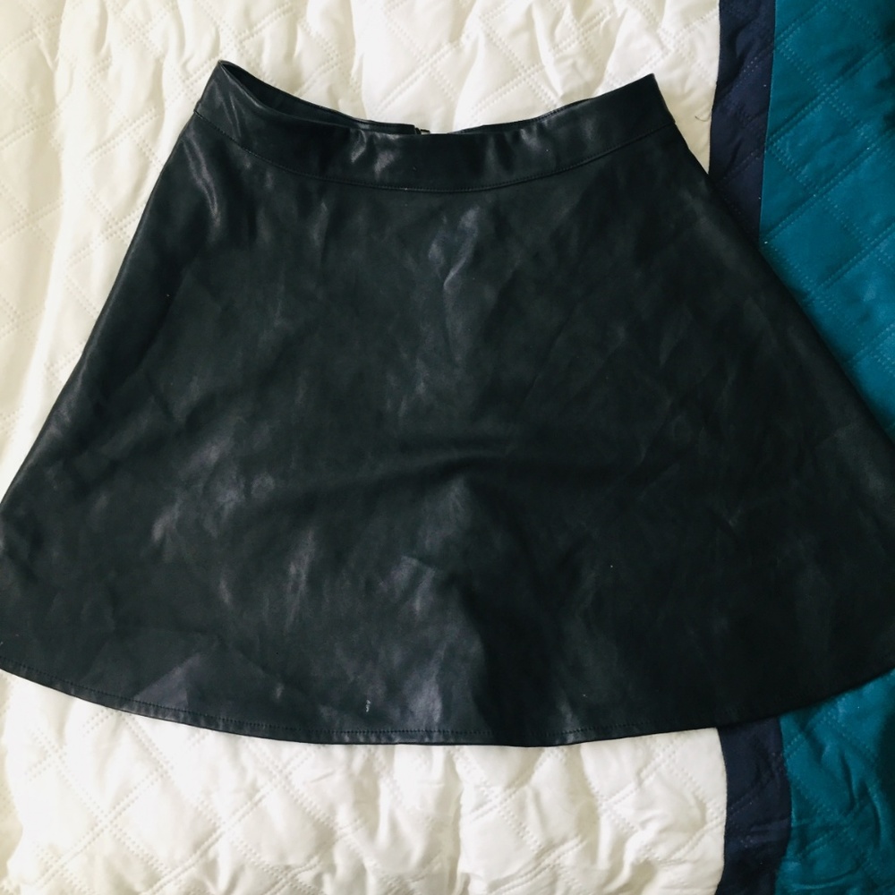 Black Faux Leather Mini Skirt